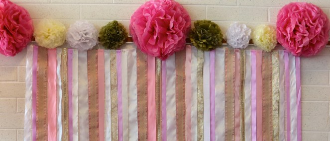 DIY ribbon backdrop
